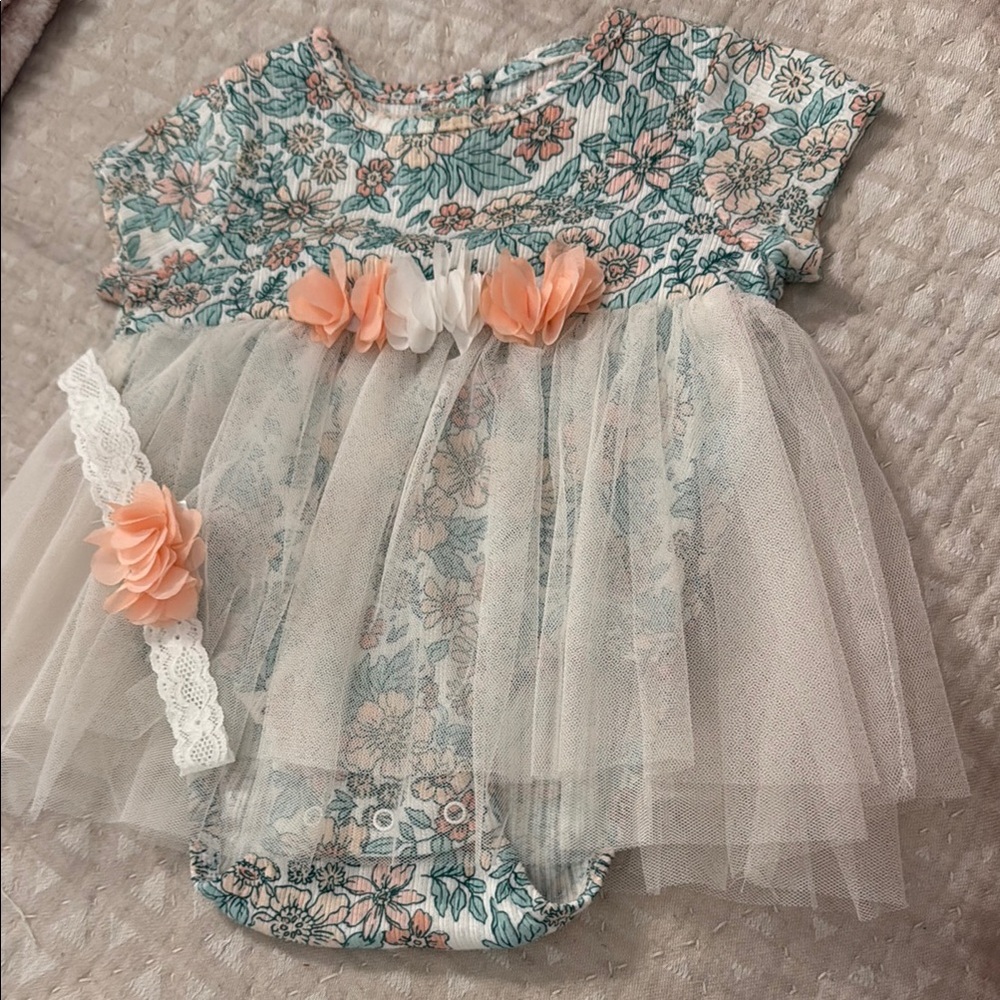 Catherine Malandrino Baby Floral Dress with Headband